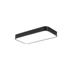 Minimalist White Rectangle LED Flush Mount Light Office Image - 3