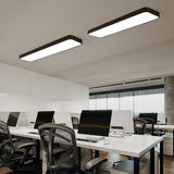 Minimalist White Rectangle LED Flush Mount Light Office Image - 4