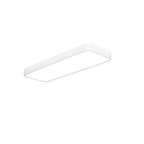 Minimalist White Rectangle LED Flush Mount Light Office Image - 7