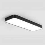 Minimalist White Rectangle LED Flush Mount Light Office Image - 9