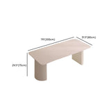 Minimalist White Rectangle Stone Writing Desk 6-Person Image - 13