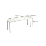 Minimalist White Rectangle Wood Double Writing Desk Image - 10