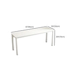 Minimalist White Rectangle Wood Double Writing Desk Image - 11