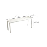 Minimalist White Rectangle Wood Double Writing Desk Image - 12