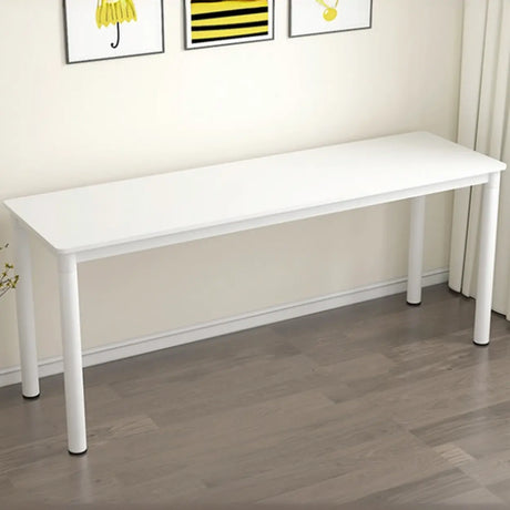 Minimalist White Rectangle Wood Double Writing Desk Image - 2