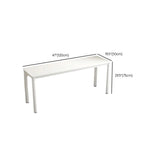 Minimalist White Rectangle Wood Double Writing Desk Image - 9