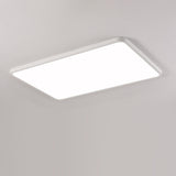 Minimalist White Rectangular LED Flush Mount Fixture Image - 13