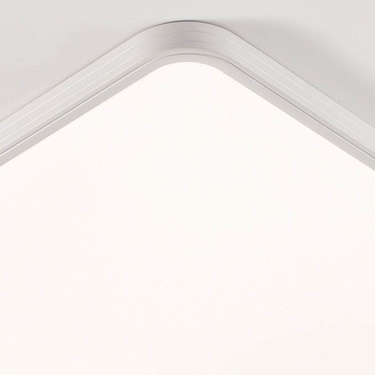 Minimalist White Rectangular LED Flush Mount Fixture Image - 14