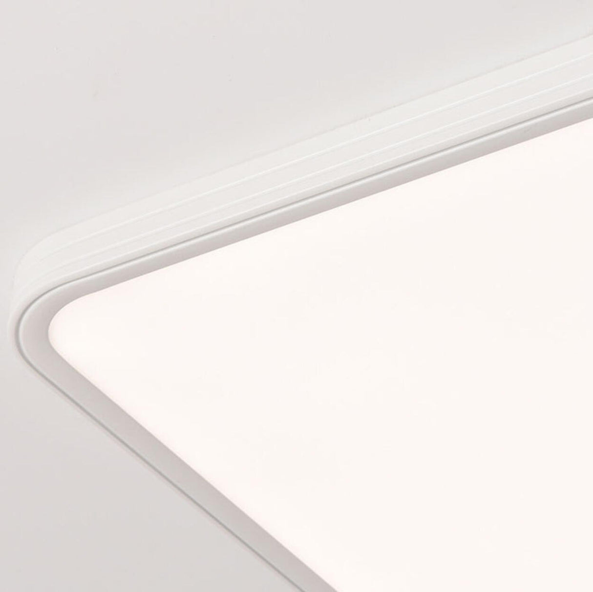 Minimalist White Rectangular LED Flush Mount Fixture Image - 15