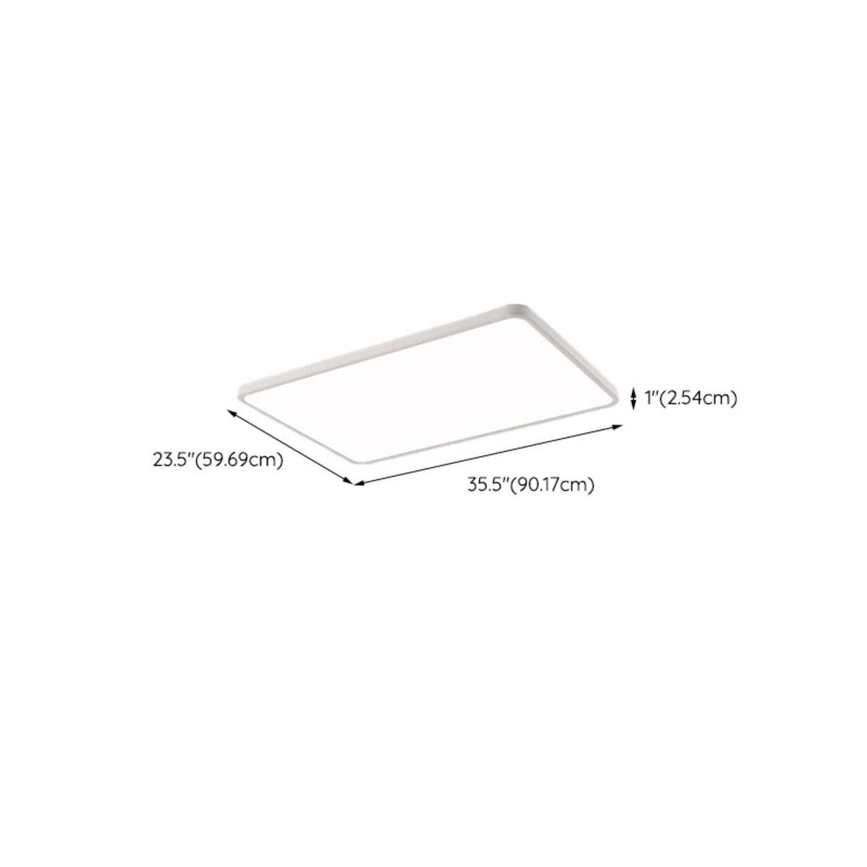 Minimalist White Rectangular LED Flush Mount Fixture 