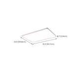 Minimalist White Rectangular LED Flush Mount Fixture #size