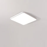 Minimalist White Rectangular LED Flush Mount Fixture Image - 7