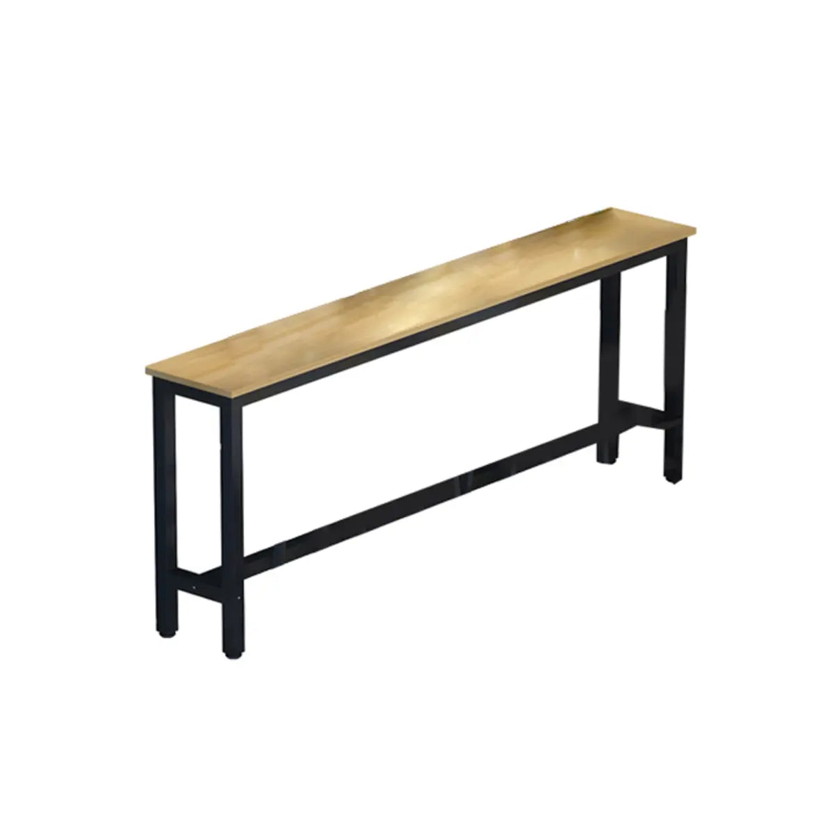 Minimalist White Rectangular Wood Bar Table With Footrest Image - 10