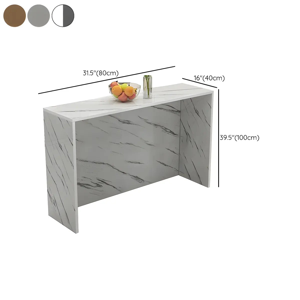 Minimalist White Rectangular Wood Living Room Bar Table 