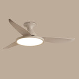 Minimalist White Remote Metal LED Ceiling Fan Light Image - 10