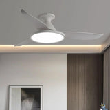 Minimalist White Remote Metal LED Ceiling Fan Light Image - 14