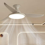 Minimalist White Remote Metal LED Ceiling Fan Light Image - 15