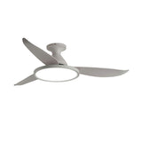 Minimalist White Remote Metal LED Ceiling Fan Light Image - 5