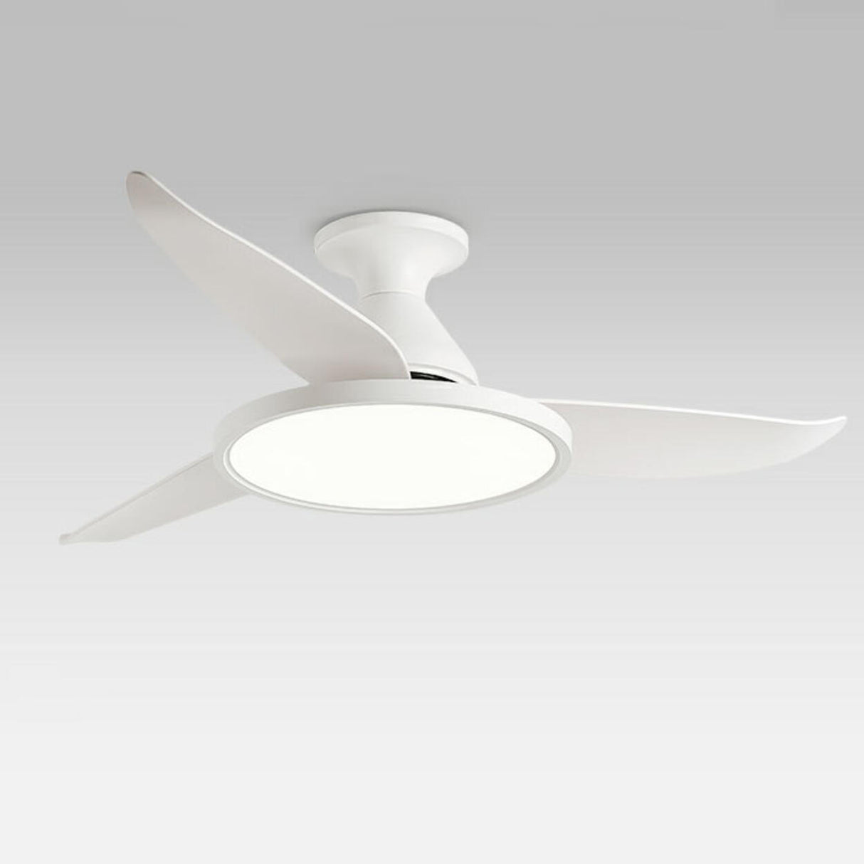 Minimalist White Remote Metal LED Ceiling Fan Light Image - 7