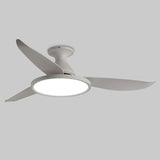 Minimalist White Remote Metal LED Ceiling Fan Light Image - 8