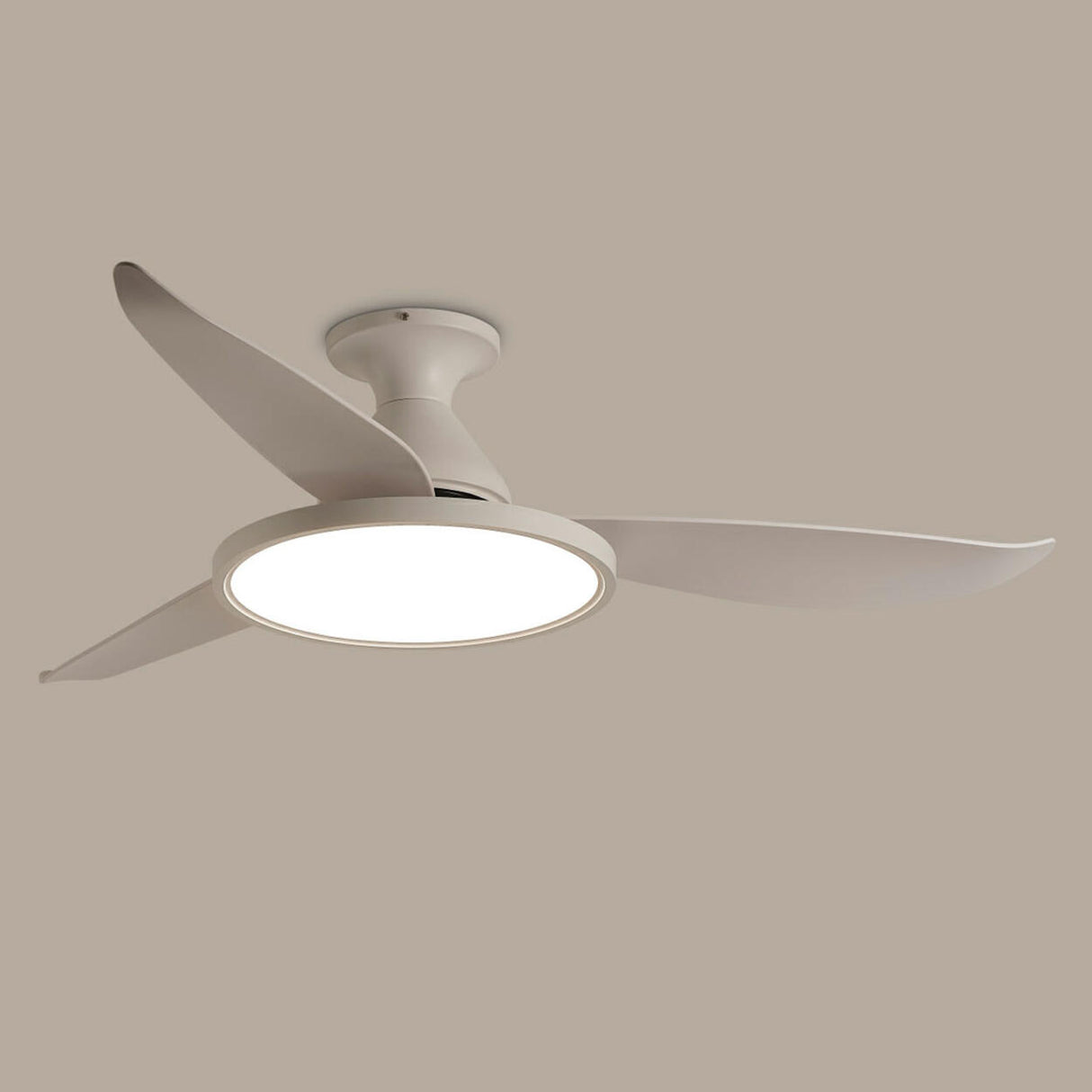 Minimalist White Remote Metal LED Ceiling Fan Light Image - 9