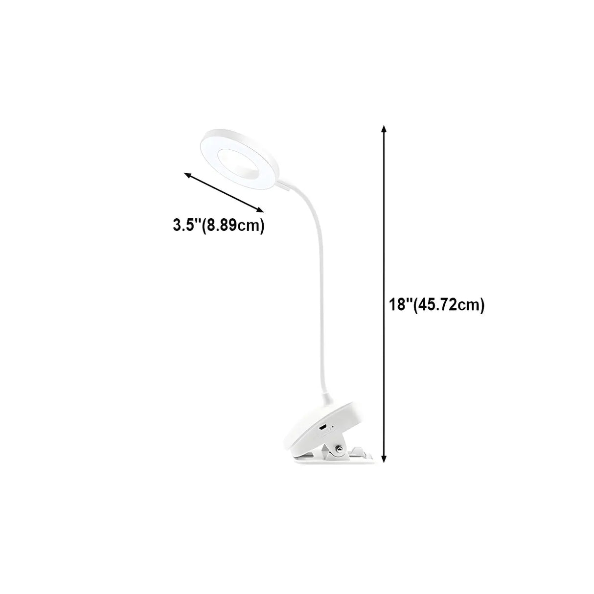 Minimalist White Ring Clip-On LED Study Table Lamp Image - 12