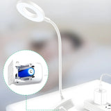 Minimalist White Ring Clip-On LED Study Table Lamp Image - 3