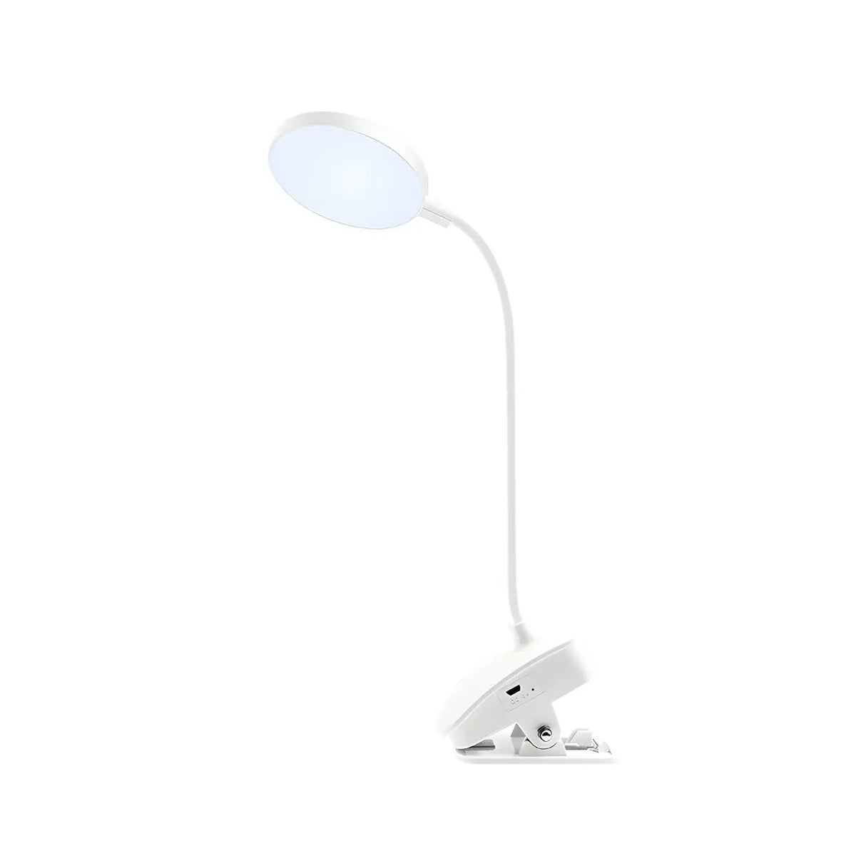 Minimalist White Ring Clip-On LED Study Table Lamp Image - 6