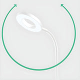 Minimalist White Ring Clip-On LED Study Table Lamp Image - 8