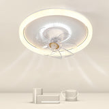 Minimalist White Round 8 Clear Blade Ceiling Fan Light Image - 1