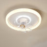 Minimalist White Round 8 Clear Blade Ceiling Fan Light Image - 11