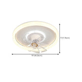 Minimalist White Round 8 Clear Blade Ceiling Fan Light #size