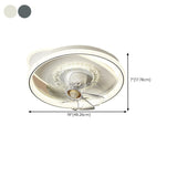 Minimalist White Round 8 Clear Blade Ceiling Fan Light Image - 13