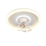 Minimalist White Round 8 Clear Blade Ceiling Fan Light Image - 5