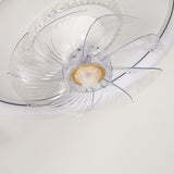 Minimalist White Round 8 Clear Blade Ceiling Fan Light Image - 7