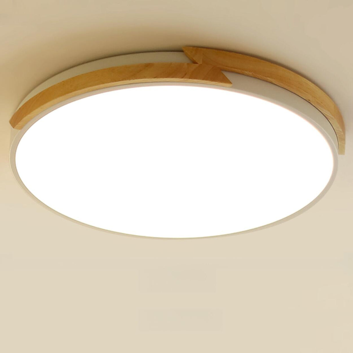 Minimalist White Round Bedroom Flush Mount Light Image - 11