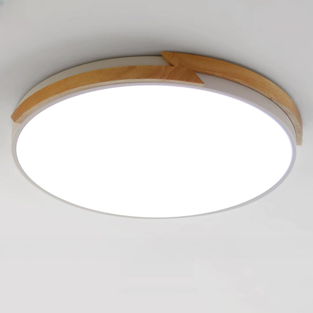 Minimalist White Round Bedroom Flush Mount Light Image - 2