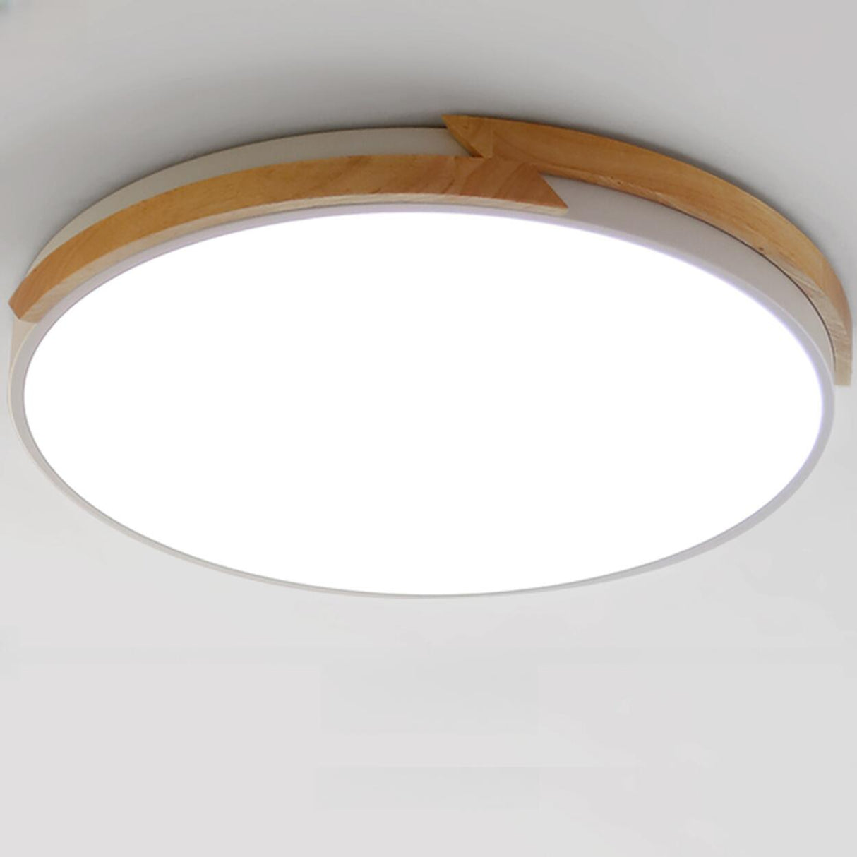 Minimalist White Round Bedroom Flush Mount Light Image - 6