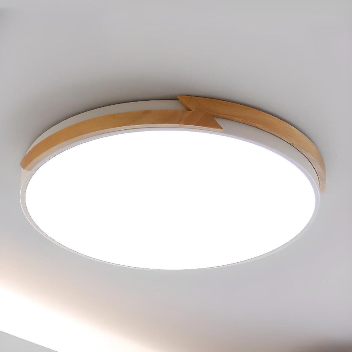 Minimalist White Round Bedroom Flush Mount Light Image - 8