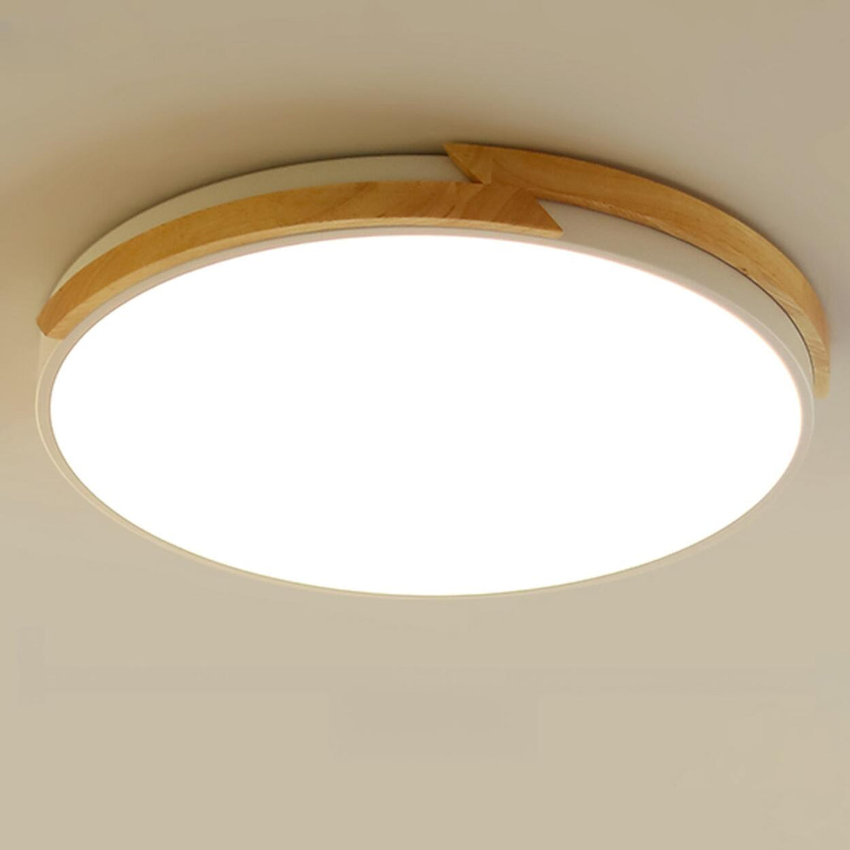 Minimalist White Round Bedroom Flush Mount Light Image - 9