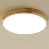 Minimalist White Round Bedroom Flush Mount Light Image - 9