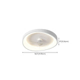 Minimalist White Round Flush Mount Ceiling Fan Light Image - 19