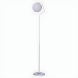 Minimalist White Round Globe Metal LED Floor Lamp Image - 10