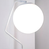 Minimalist White Round Globe Metal LED Floor Lamp Image - 11