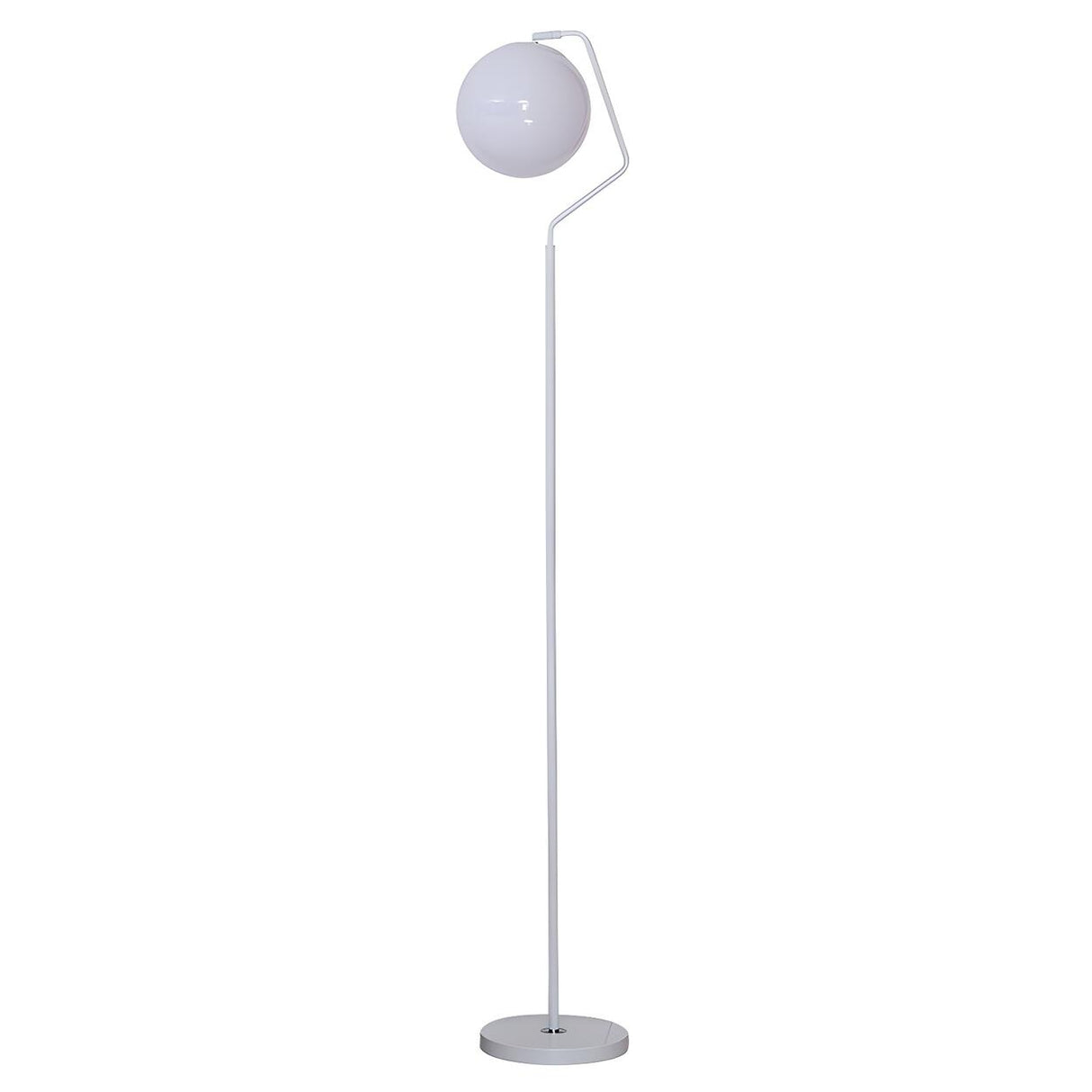 Minimalist White Round Globe Metal LED Floor Lamp Image - 9