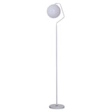 Minimalist White Round Globe Metal LED Floor Lamp Image - 9