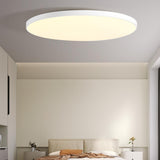 Minimalist White Round LED Flush Mount Ceiling Light  Image - 1