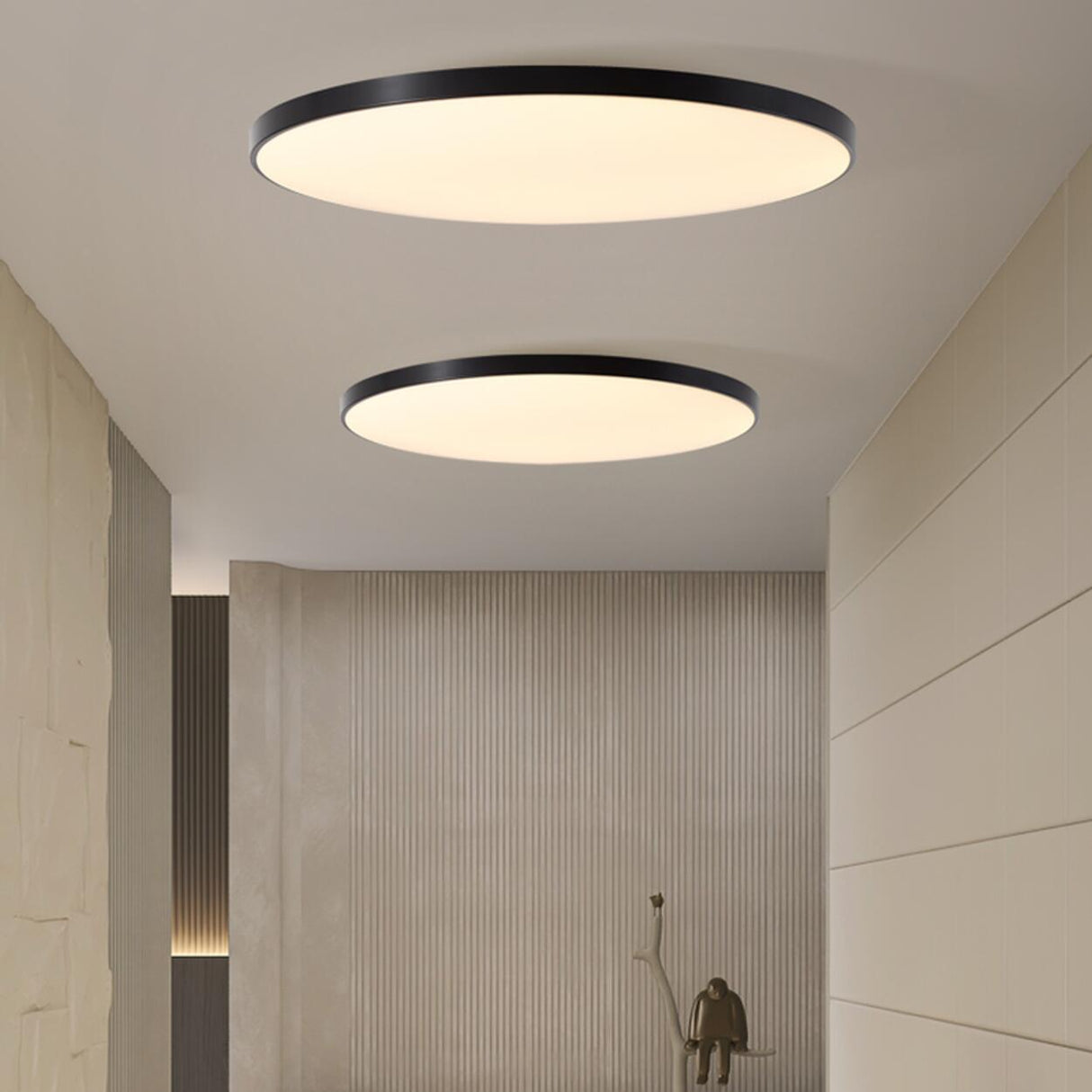 Minimalist White Round LED Flush Mount Ceiling Light  Image - 8