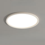 Minimalist White Round LED Flush Mount Light Bedroom Image - 2