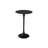 Minimalist White Round Metal Small Cocktail Bar Table Image - 10